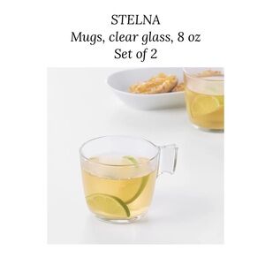 STELNA Mugs, clear glass, 8 oz (Set Of 2)❗️Final Price❗️